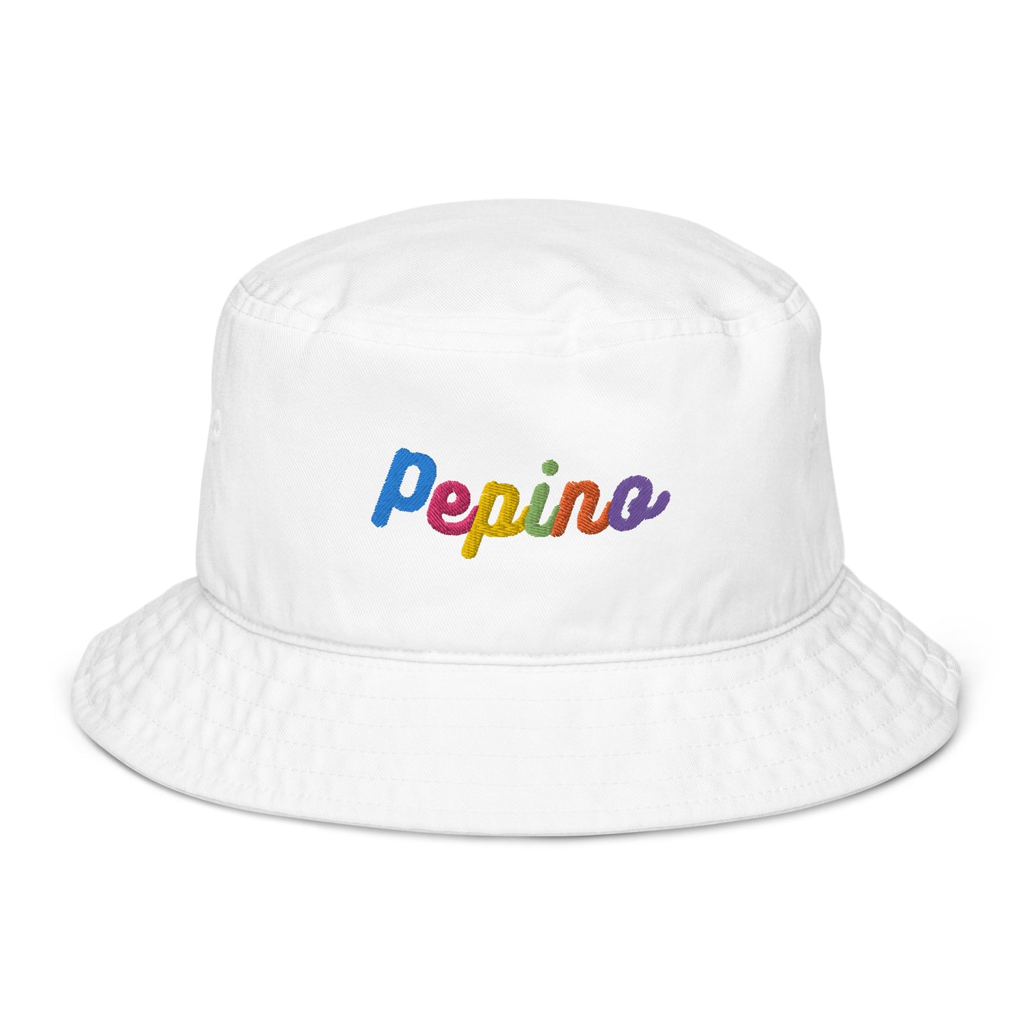 Pepino Rainbow Text Bucket Hat